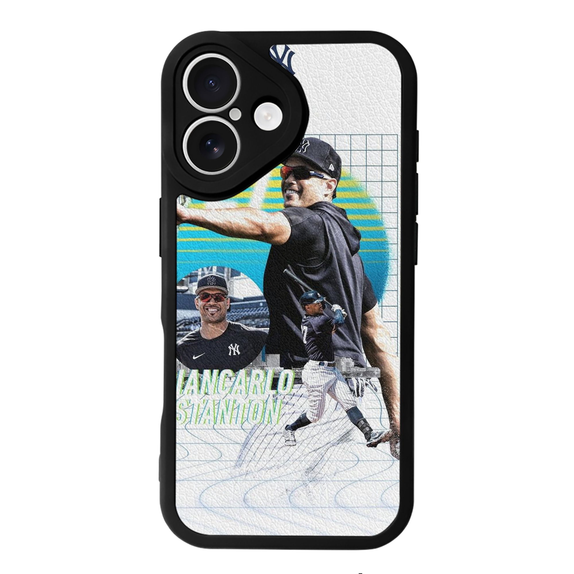 Giancarlo Stanton 30 IPhone 16 Silicone Leather Case – UV Print, Lambskin Texture – Perfect Fit, Wireless Charging Compatible, Scratch Resistant, Precise Cutouts – Stylish Protection For IPhone 16